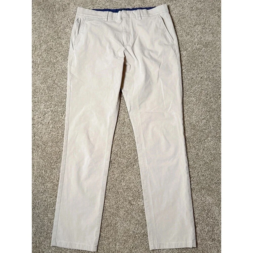 J Crew Tech Pant Mens 34x33* Tan 770 Straight Fit Stretch Performance Khaki Golf